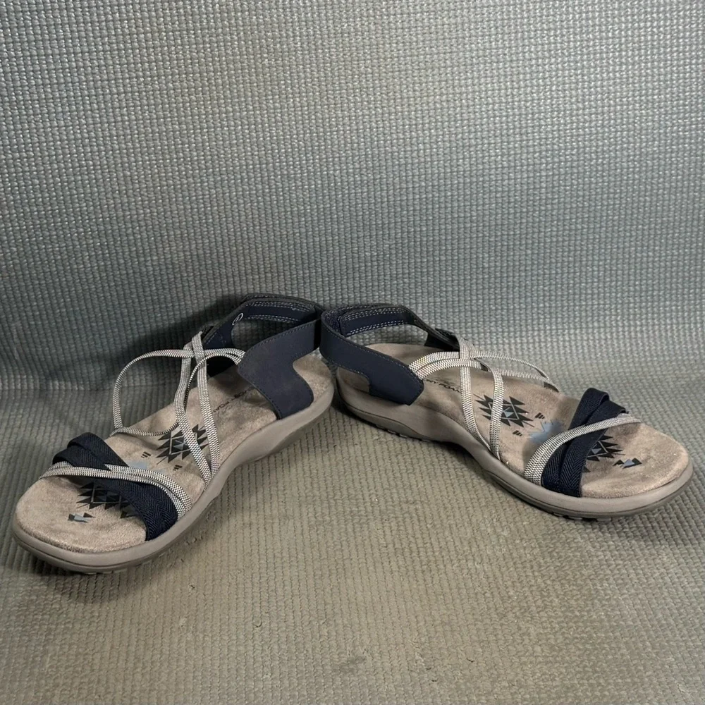Skechers Reggae Slim It Takes Two Sandals Blue Women’s Size‎ 8